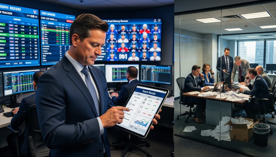 Business handshake symbolizing trade deadline negotiations between hockey team executives